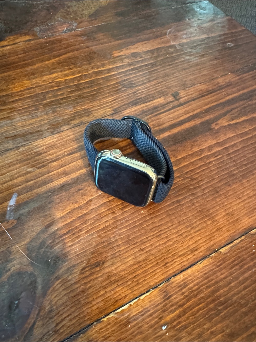 Apple Watch Series 9 - 45mm  in Gold with Black Woven Sport Loop Band